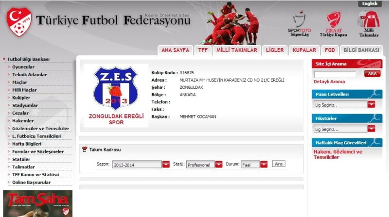 ZONGULDAK EREĞLİ SPOR KURULDU