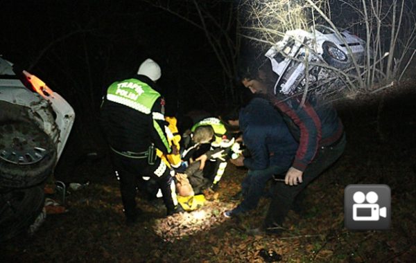 HAFA�F TA�CARA� KAMYONET AzARAMPOLE YUVARLANDI