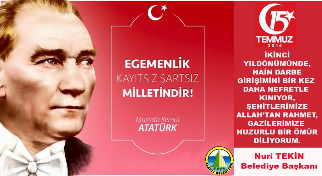 EGEMENLİK KAYITSIZ ŞARTSIZ MİLLETİNDİR!