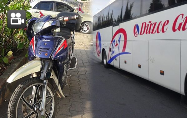 MOTOSİKLET VE OTOBÜS ÇARPIŞTI