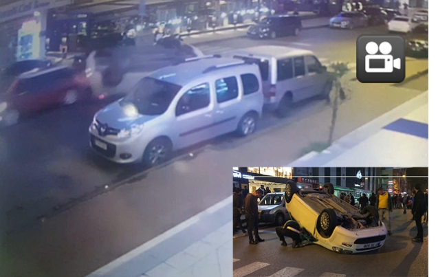 KAZA ANI GÜVENLİK KAMERALARINA YANSIDI