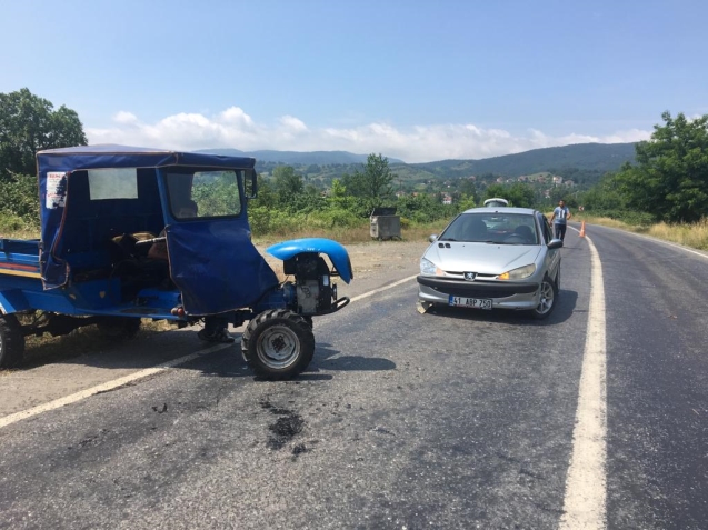 OTOMOBİLE ÇARPTI…