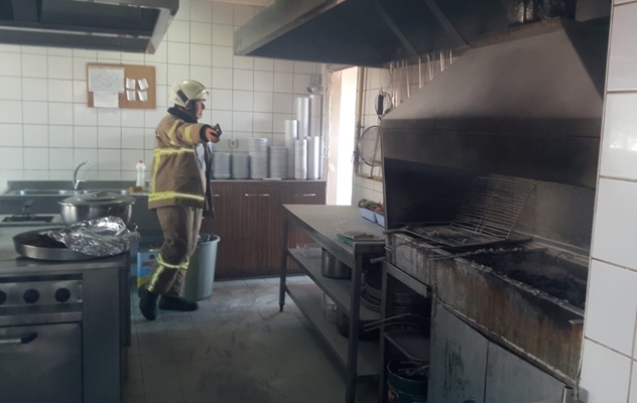 POLİS EVİNDE YANGIN ÇIKTI…