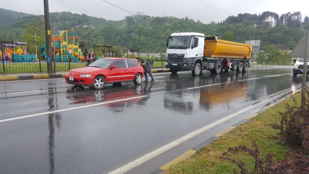 SAĞANAK YAĞMUR KAZAYA SEBEP OLDU…