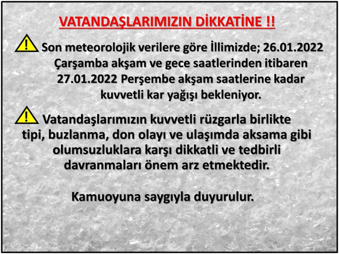 Valilikten uyarı…