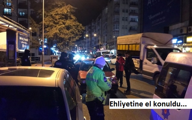 Sürücünün ehliyetine el konuldu…