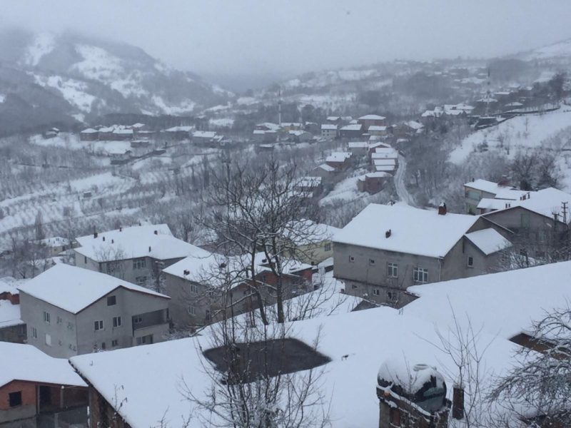 Kar, köyü beyaza bürüdü