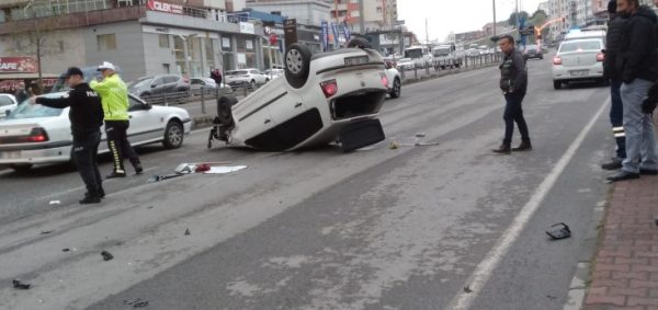 Araç takla attı…