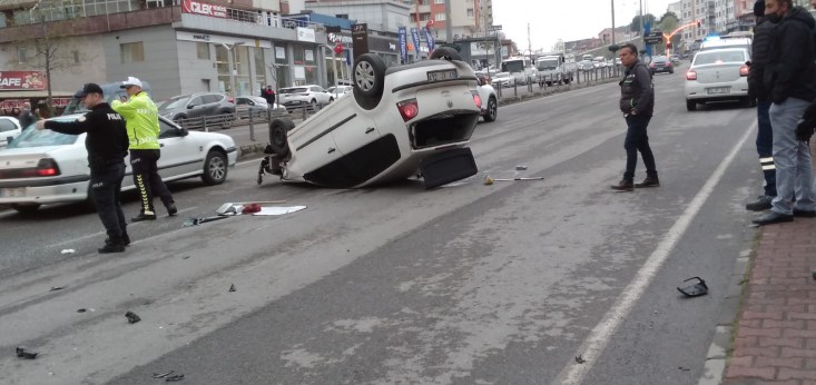 Araç takla attı…