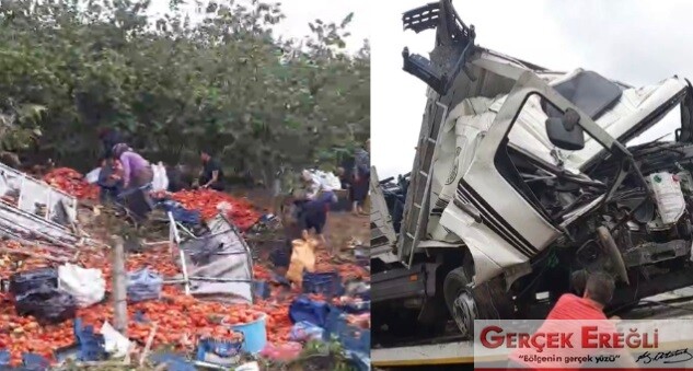 Elektrik direğine çarparak takla attı…