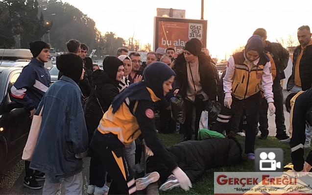 Yaya geçidini kullanıyordu…