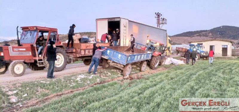 Yardımlar bölgeye ulaştı…