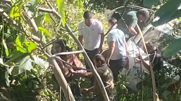 Ormanlık alana uçtu…