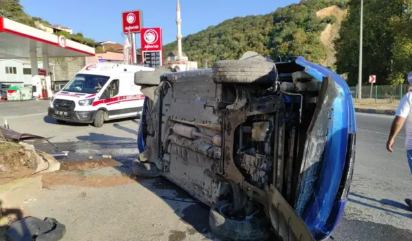 Virajı alamayınca takla attı…