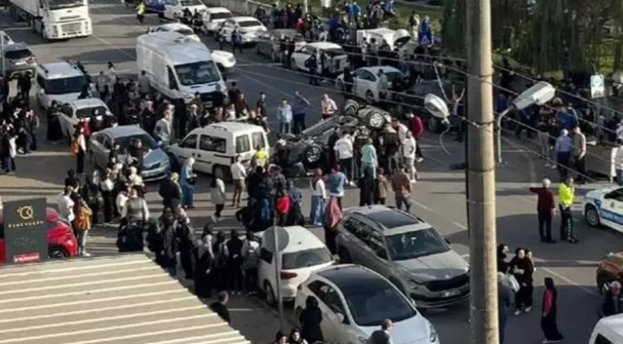 Araca çarpıp takla attı…