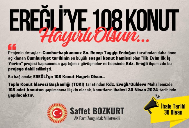 EREĞLİ’ye Hayırlı Olsun…