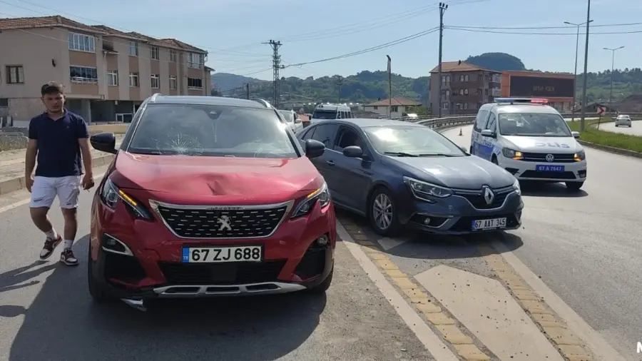 Sürücü aracın camına uçtu…