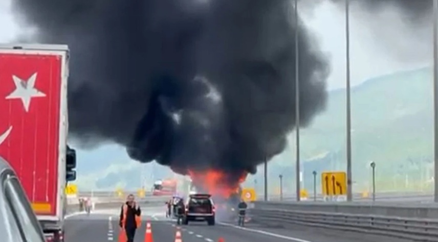 Yolcu otobüsü alev aldı…