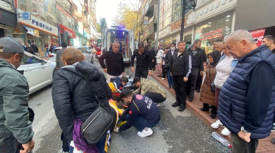 Motosiklet sürücüsü yaşlı kadına çarptı…