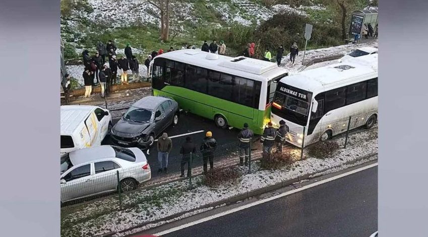 5 araç birbirine girdi…