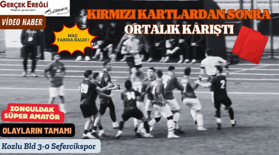 Kozlu’da Kaos! Maç Yarıda Kaldı, Saha Karıştı…