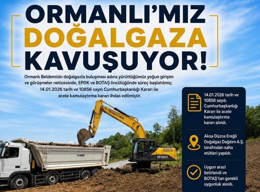 Ormanlı doğalgaz’a kavuşuyor…